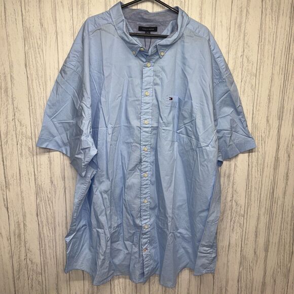 Mens Size 5XL Tommy Hilfiger Short Sleeve Button Down NWT - Picture 1 of 6